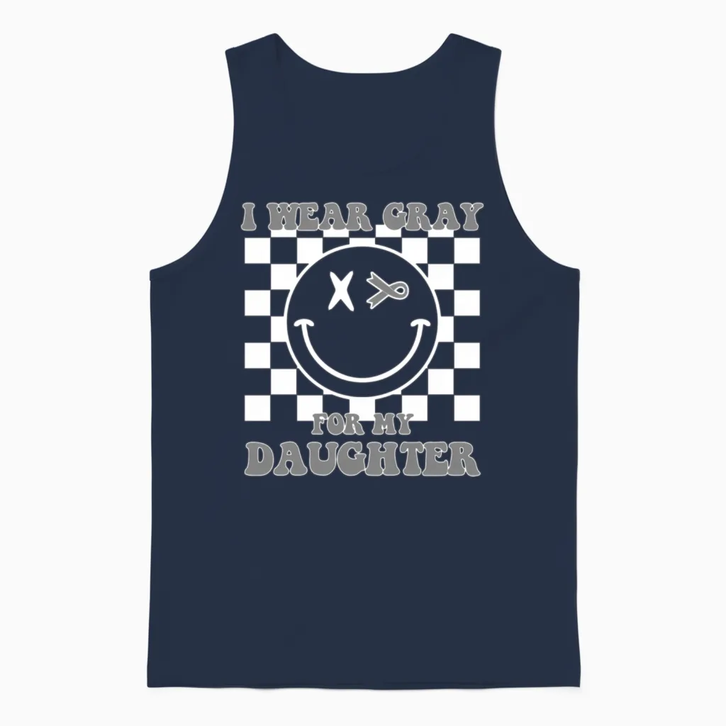 Brain Cancer for Daughter Brain Cancer Awareness Unisex Tank Top in Navy