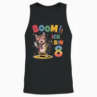 8 Geburtstag Junge Mädchen Geburtstagsshirt Katze Katzen Unisex Tank Top in Black - 2