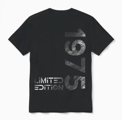 Limited Edition Vintage 1975 Man Woman 48th Birthday T-Shirt, Black Unisex T-Shirt - Black