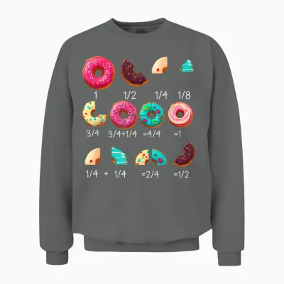 Math Donut Fraction Back to School Teacher Gifts Unisex Sweatshirt - Graphite Heather