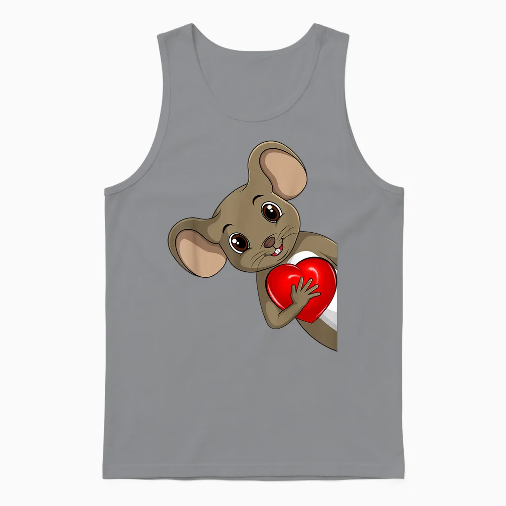 Maus Damen Kinder Mädchen Mäuse Unisex Tank Top in Sport Grey