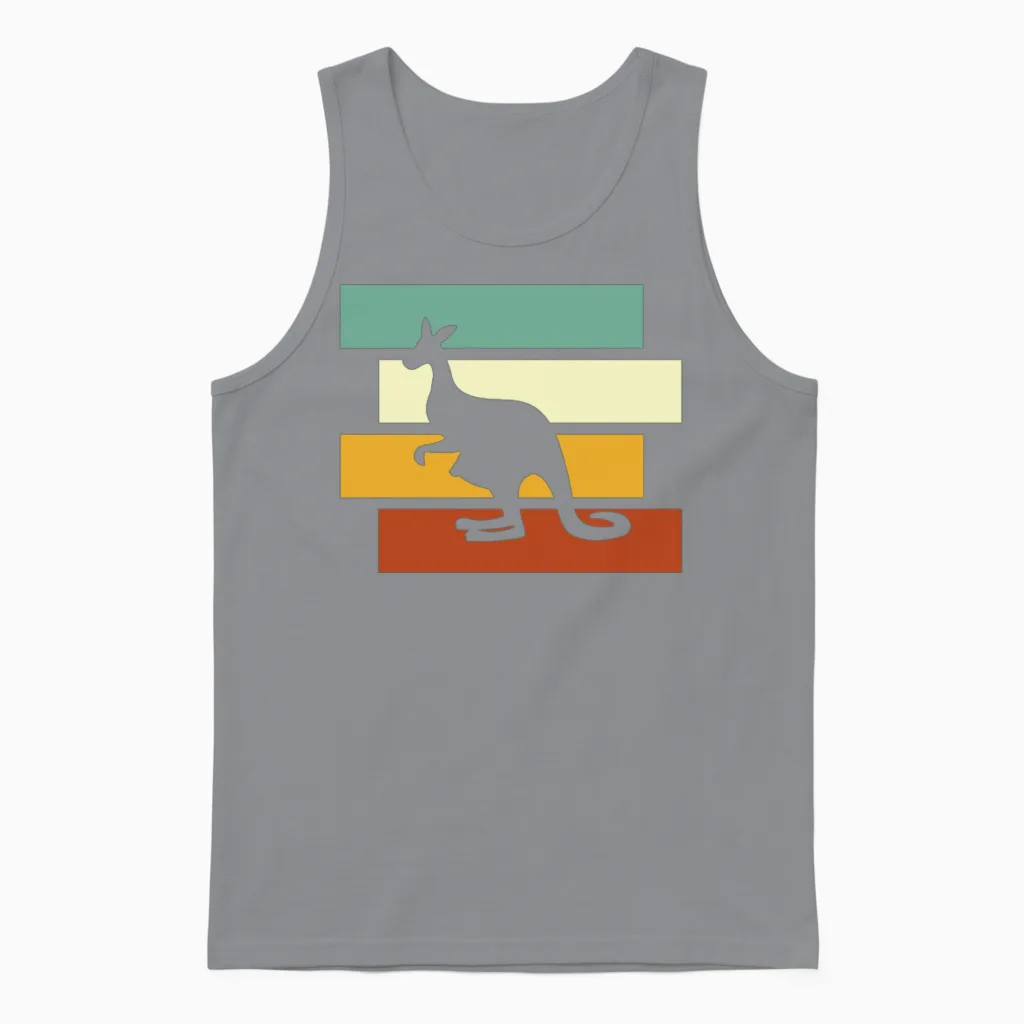 Kangaroo Retro Unisex Tank Top in Sport Grey