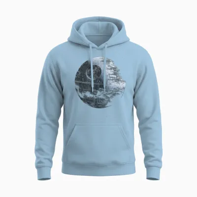 Star Wars: Return of the Jedi Death Star Was Destroyed T-Shirt, Black Unisex Hoodie - Light Blue