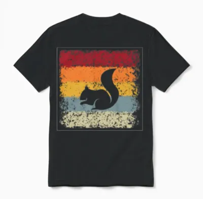 Squirrel Retro Unisex T-Shirt - Black