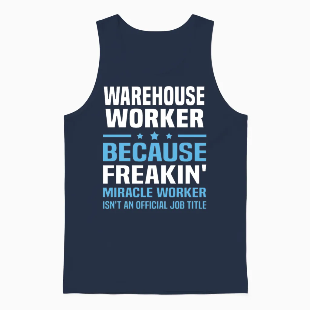 Warehouse Worker Unisex Tank Top in Navy