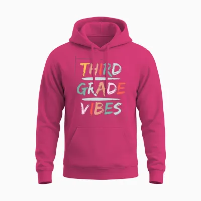 Third Grade Vibes 3rd Grade Retro Unisex Hoodie - Heliconia