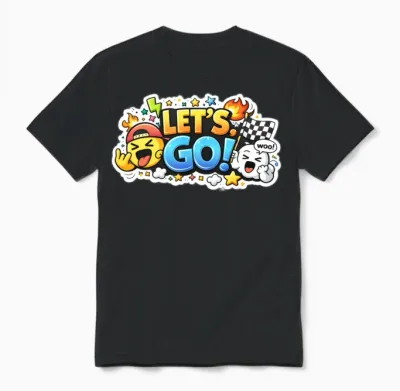 Lets Go Unisex T-Shirt - Black
