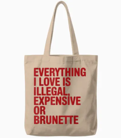 Everything I Love Is Illegal Expensive Gold Brunette Men Tote Bags - Natural