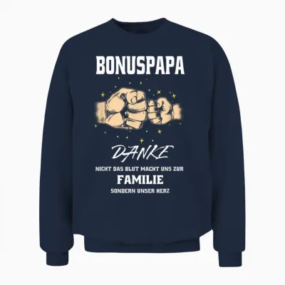 Bonuspapa Vater Vatertag Papa Stiefpapa Stiefvater Herren Unisex Sweatshirt - Navy