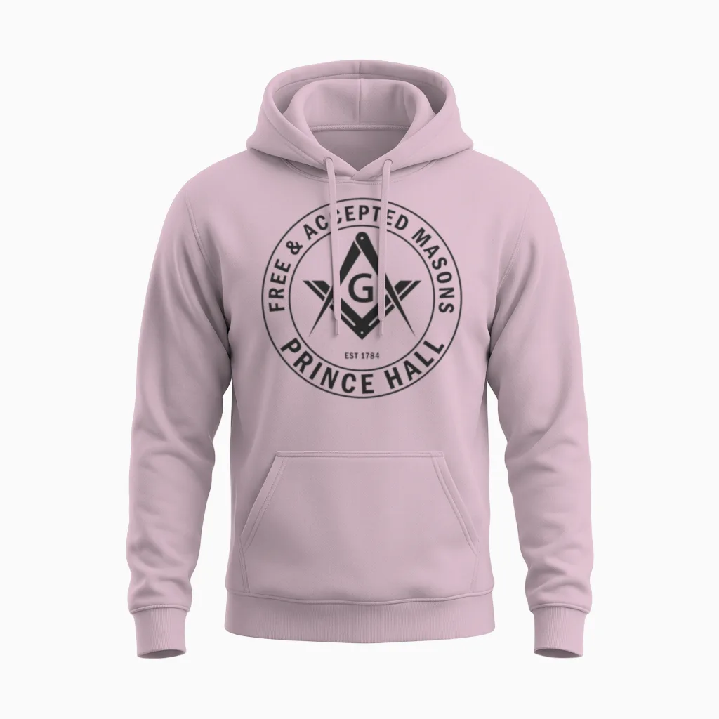 Masonic Prince Hall F & Am Masons Stealth Freemaso Unisex Hoodie in Light Pink