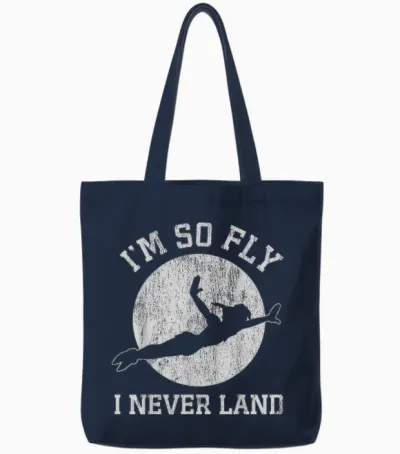 Disney Peter Pan So Fly Moon Silhouette Tote Bags - Navy