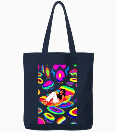 Just Chill Retro V3 Tote Bags - Navy