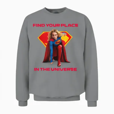 Supergirl 2026 Find Your Place Crouch Unisex Sweatshirt - Sport Grey