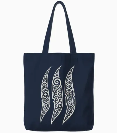 Maori Tribal Pattern New Zealand Rugby Tote Bags - Navy