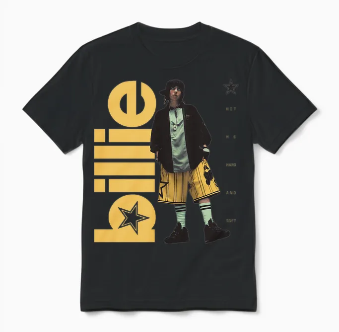 Offizielles Billie Eilish Hit Me Hard and Soft Stehfoto Unisex T-Shirt in Black