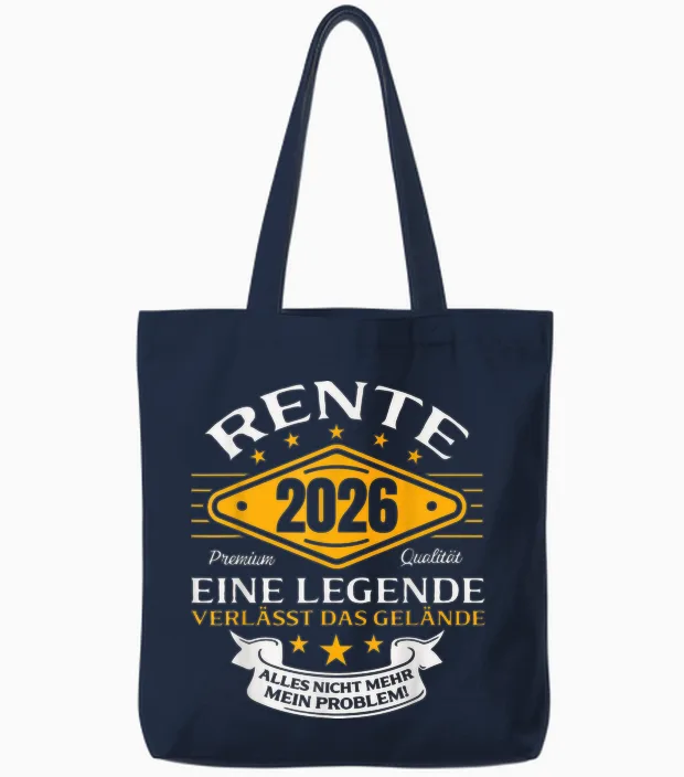 Rentner 2026 Legende Verlässt Das Gelände Ruhestand Tote Bags in Navy
