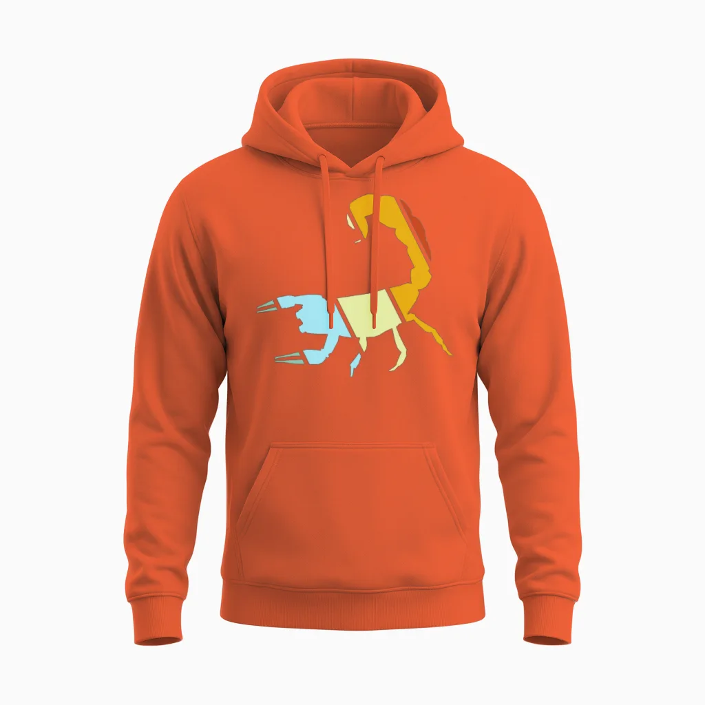 Scorpio Retro Unisex Hoodie in Orange