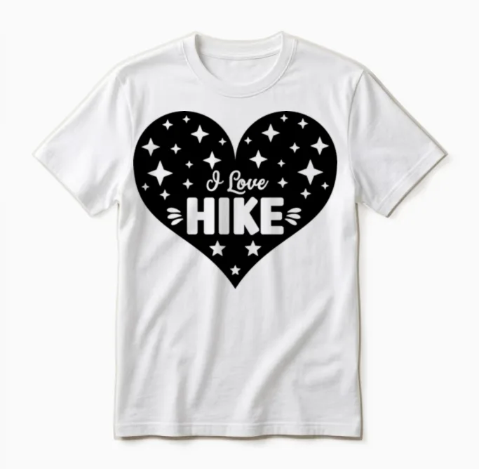 I Love Hike Funny Gift - Hiking & Outdoors Unisex T-Shirt in White