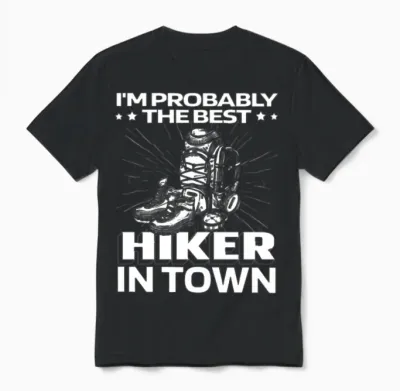 Hiking Hike Funny Unisex T-Shirt - Black