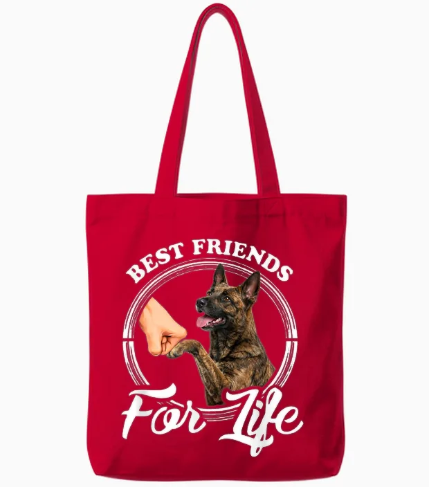 Motif Chien De Berger Hollandais Amusant Best Friends Tote Bags in Red