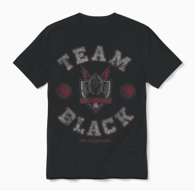 House of the Dragon Team Black Targaryen House Logo Unisex T-Shirt in Black