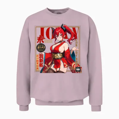 Waifu Sexy Anime Girl Model Cover Page Japanischer Stil Unisex Sweatshirt - Light Pink