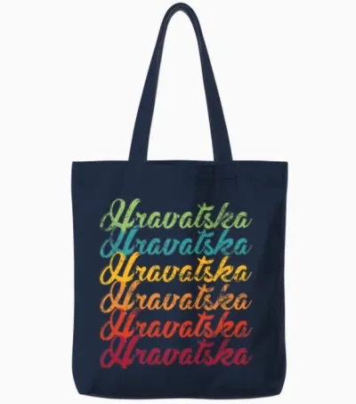 Hrvatska Croatia Retro Tote Bags - Navy