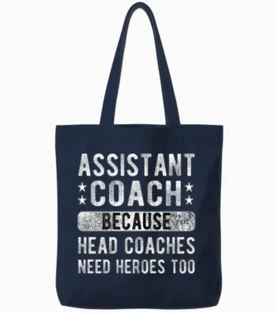 Funny Assistant Coach Sports Assistant Coaching Tote Bags - Navy