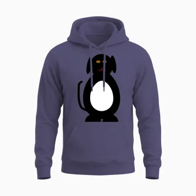 Bw Dog Unisex Hoodie - Heather Sport Dark Navy