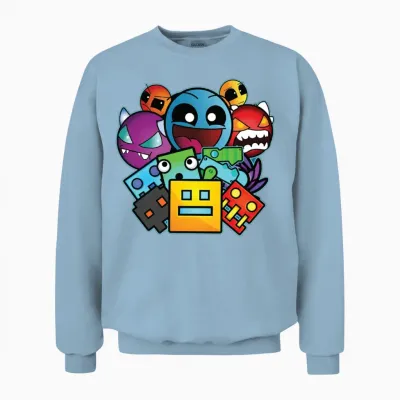 Geometry Dash Unisex Sweatshirt - Light Blue