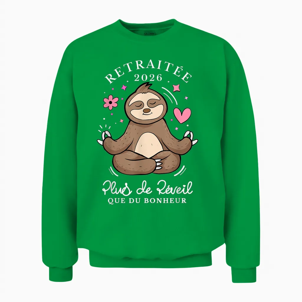 Retired Women 2026 Humor Gift Retirement 2026 Unisex Sweatshirt in Irish Green