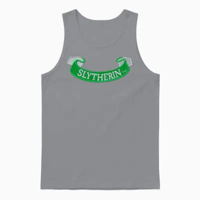 Harry Potter Slytherin Banner Embroidery Design Unisex Tank Top - Sport Grey
