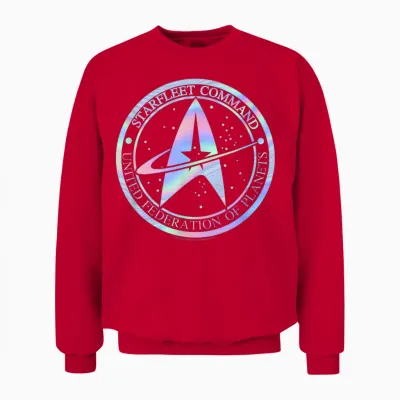 Star Trek Starfleet Command Hologram Fill Unisex Sweatshirt - Red