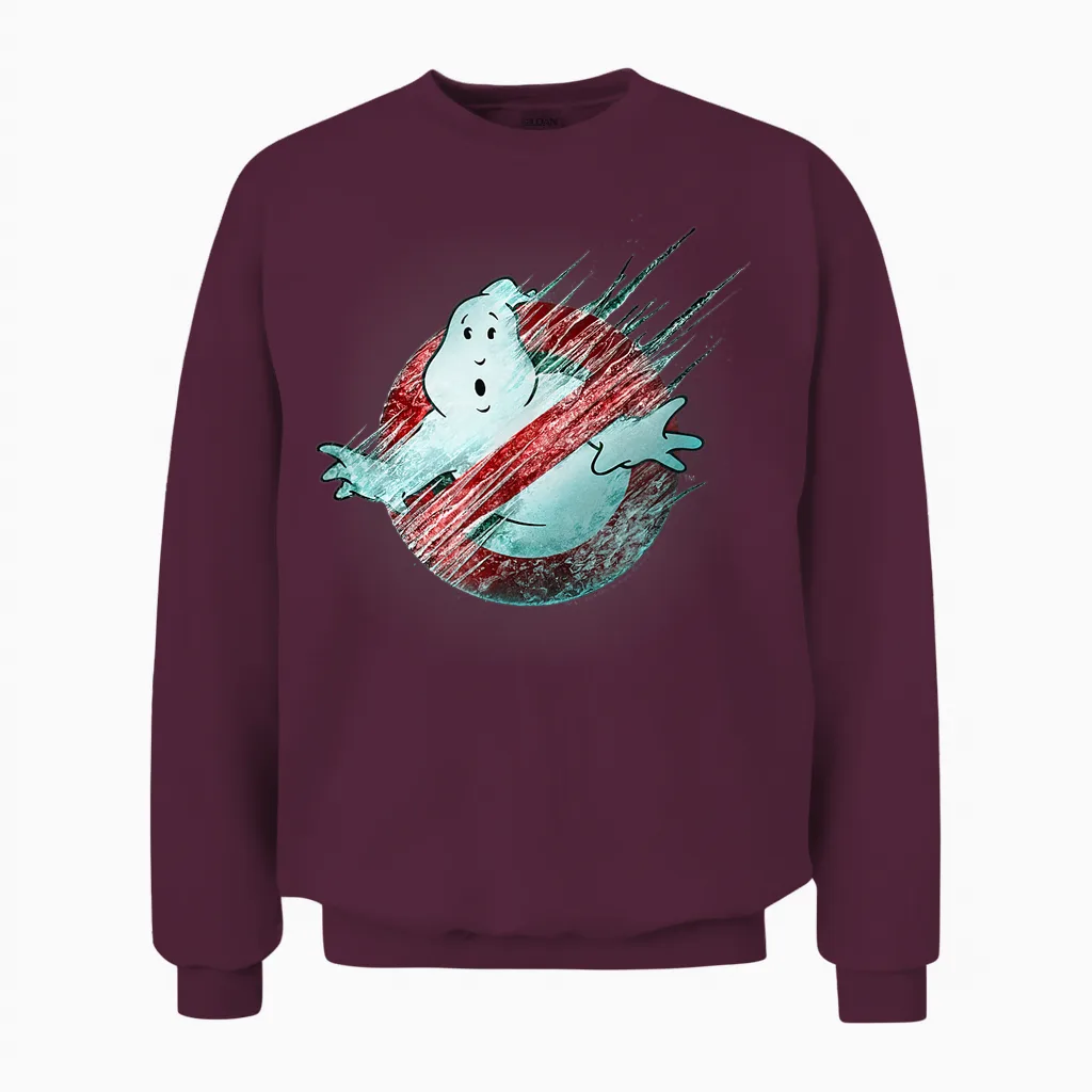 Ghostbusters: Frozen Empire Gefroren No Ghost Logo Unisex Sweatshirt in Maroon