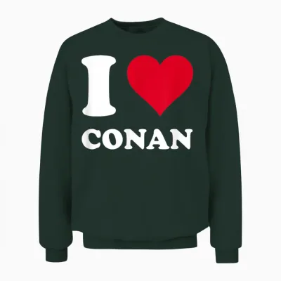Red Heart I Love Conan Unisex Sweatshirt - Forest