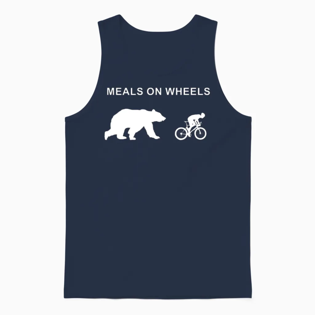 Meals on Wheels Unisex Tank Top in Navy