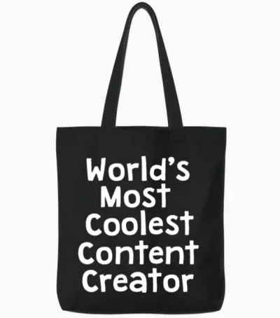 World's Coolest Content Creator Tote Bags - Black