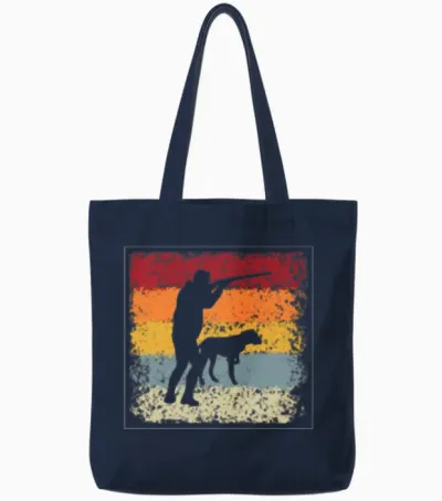 Hunting Retro Tote Bags - Navy