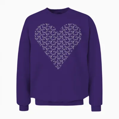 Herz Mit Fuck You Schriftzug - Provokatives Statement Unisex Sweatshirt - Purple