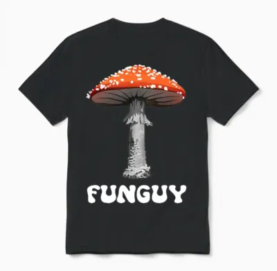 Funguy Funny Fungi Fungus Mushroom Funny Guy Unisex T-Shirt - Black