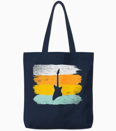 Eguitar Retro Tote Bags - Navy