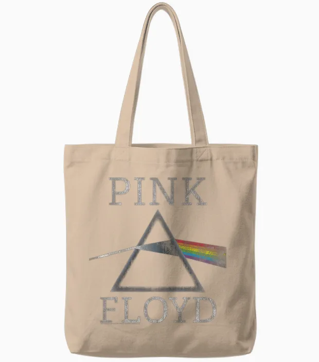 Official Pink Floyd the Dark Side of the Moon Prism Tote Bags in Natural