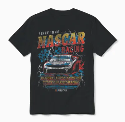 Nascar National Association for Stock Car Auto Racing Unisex T-Shirt - Black