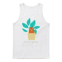 Funny Cat in a Plant — Lovers Gift Unisex Tank Top - White – 1