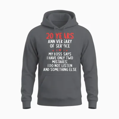 20 Year in Service 20 Year Anniversary Od Service Unisex Hoodie - Charcoal
