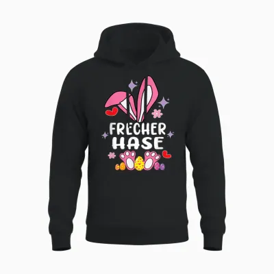 Frecher Hase Osterhase Partnerlook Outfit Geschenk Ostern Unisex Hoodie - Black