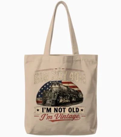 Big Boy 4014 Vintage Steam Locomotive Railroad Train Engine Tote Bags - Natural