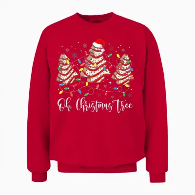 Oh Christmas Tree Cakes Debbie Becky Jen Cake Lovers Xmas Unisex Sweatshirt - Red