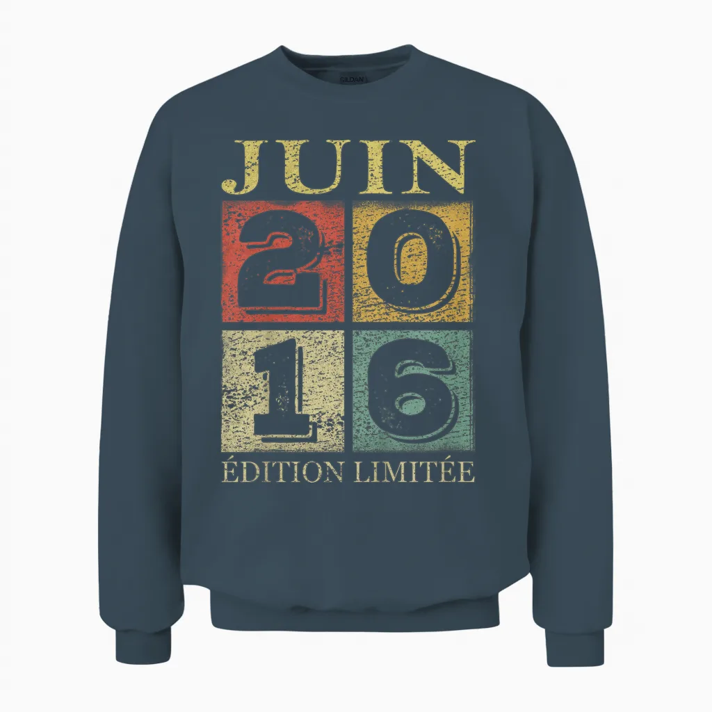 Enfant 10 Ans Garçon 2016 Anniversaire Juin 10 Ans Garçon 2016 Unisex Sweatshirt in Dark Heather