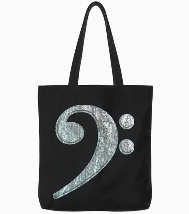 Bassschlüssel - Bassist - Bassspieler - Kontrabass Tote Bags in Black